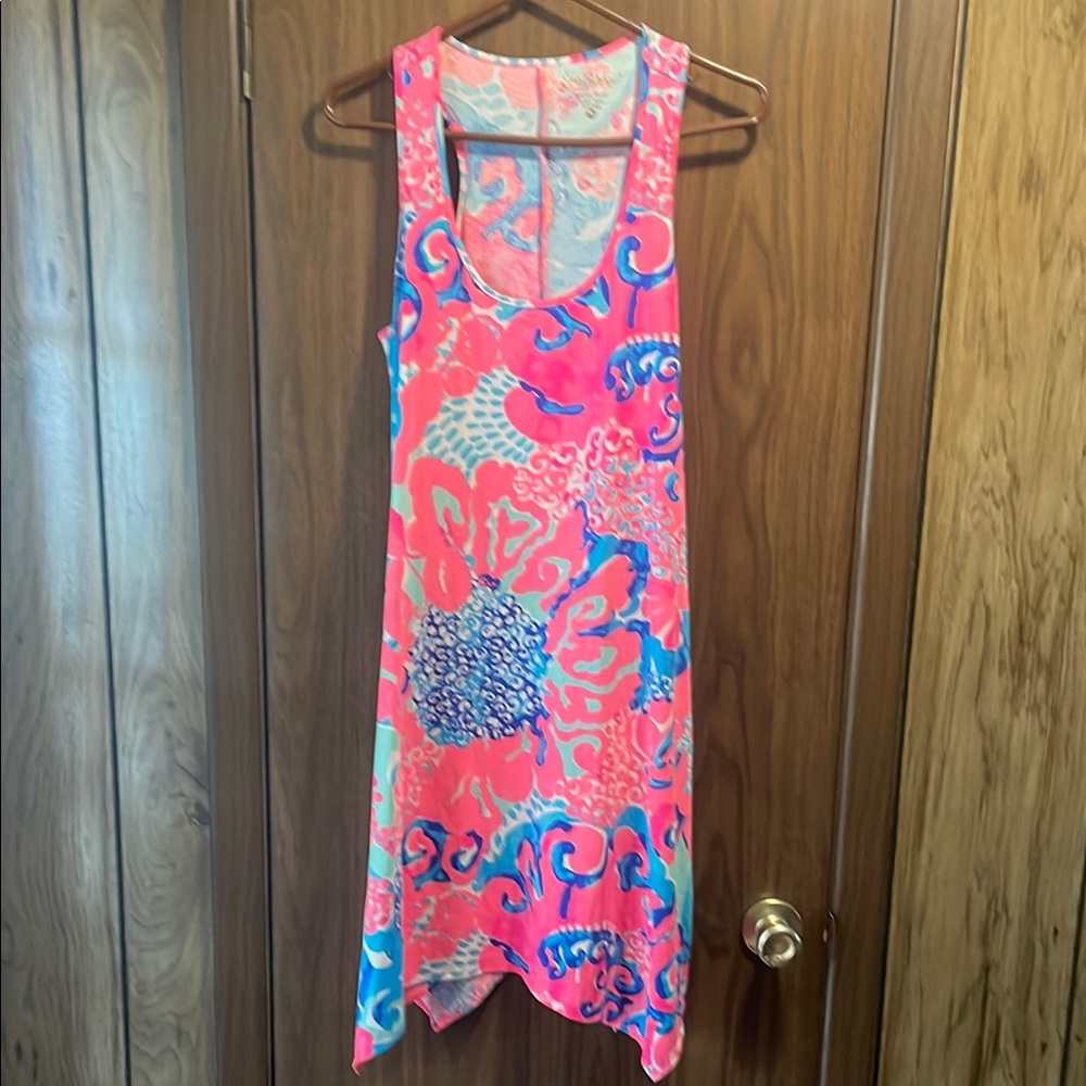 Lilly Pulitzer Pink and Blue Sleeveless Dress